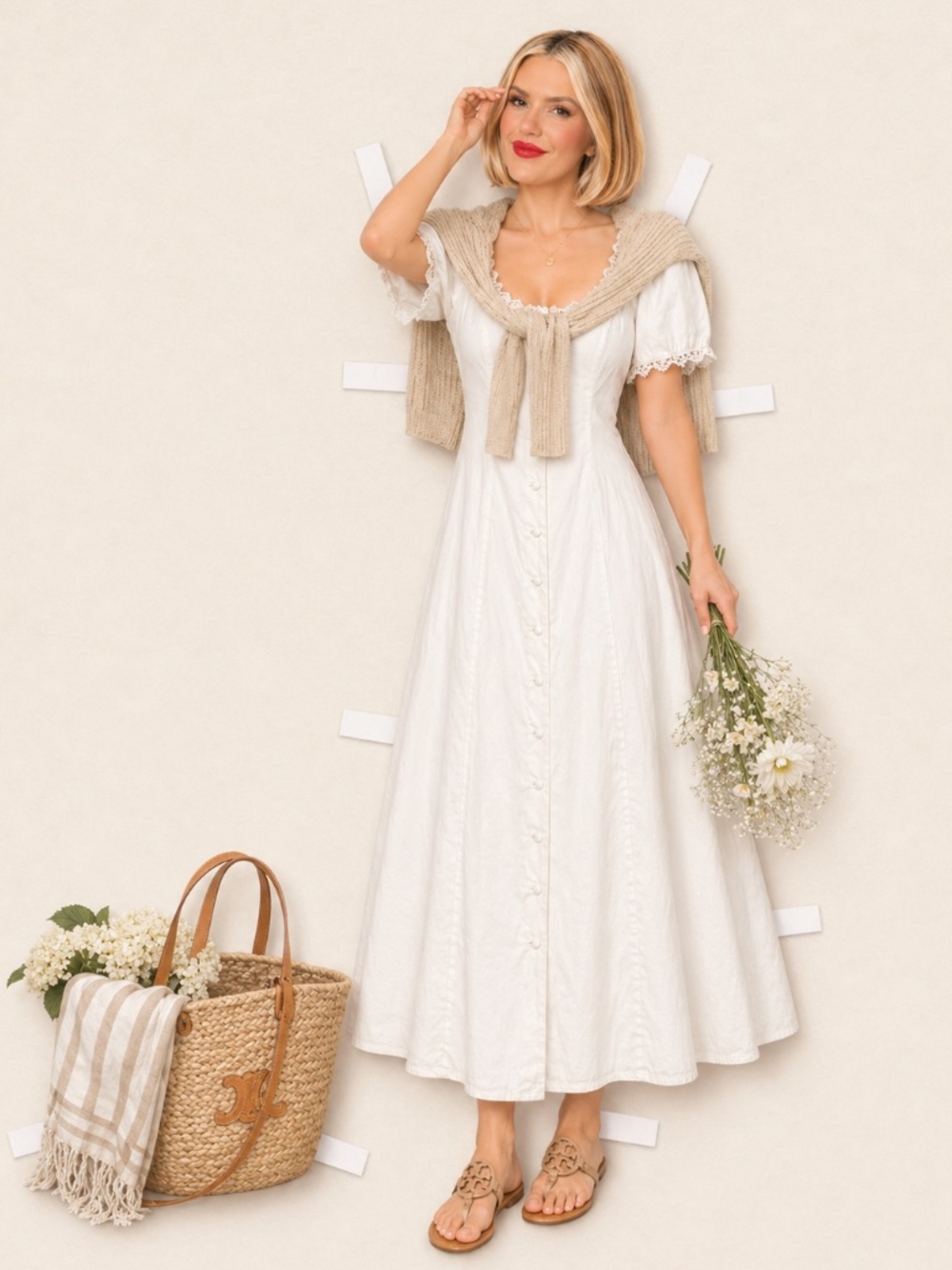 Reformation Alida Midi Dress, romantic, cottagecore, beachy dress. Size 4 NWOT - Picture 5 of 10